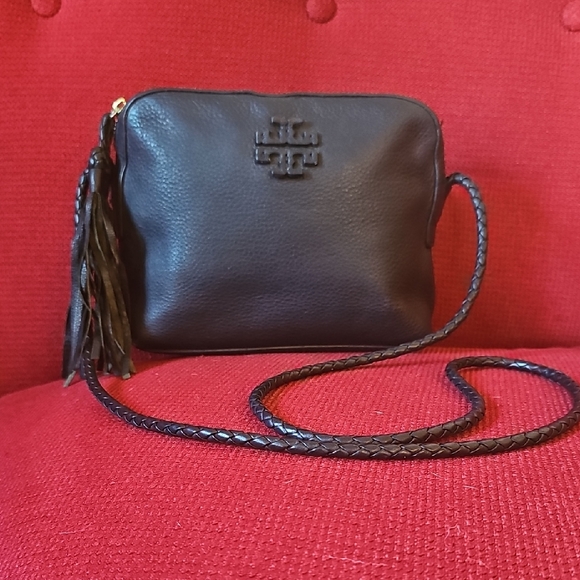 Tory Burch Handbags - Tory Burch Black Crossbody Bag with Braided Strap and Tassle